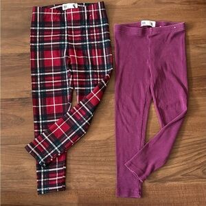 Cotton On- Plaid and Purple Leggings Set, 4